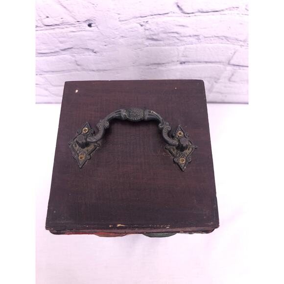 Vintage Decorative Faux Two Book Retro Wine Box Solid Wood Storage Hinge Closure - Picture 8 of 16